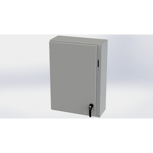 2 Point Latch with Padlock Handle Electrical Enclosures, 36 in H, 10 in D, 25.38 in W, Carbon Steel